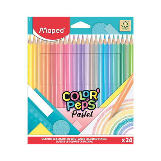 JUEGO LAPICES DE COLORES PASTEL COLOR"PEPS 24/1  BLISTER