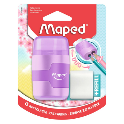 SACAPUNTAS C/GOMAS CONNECT 20 COL. PASTEL BLISTER