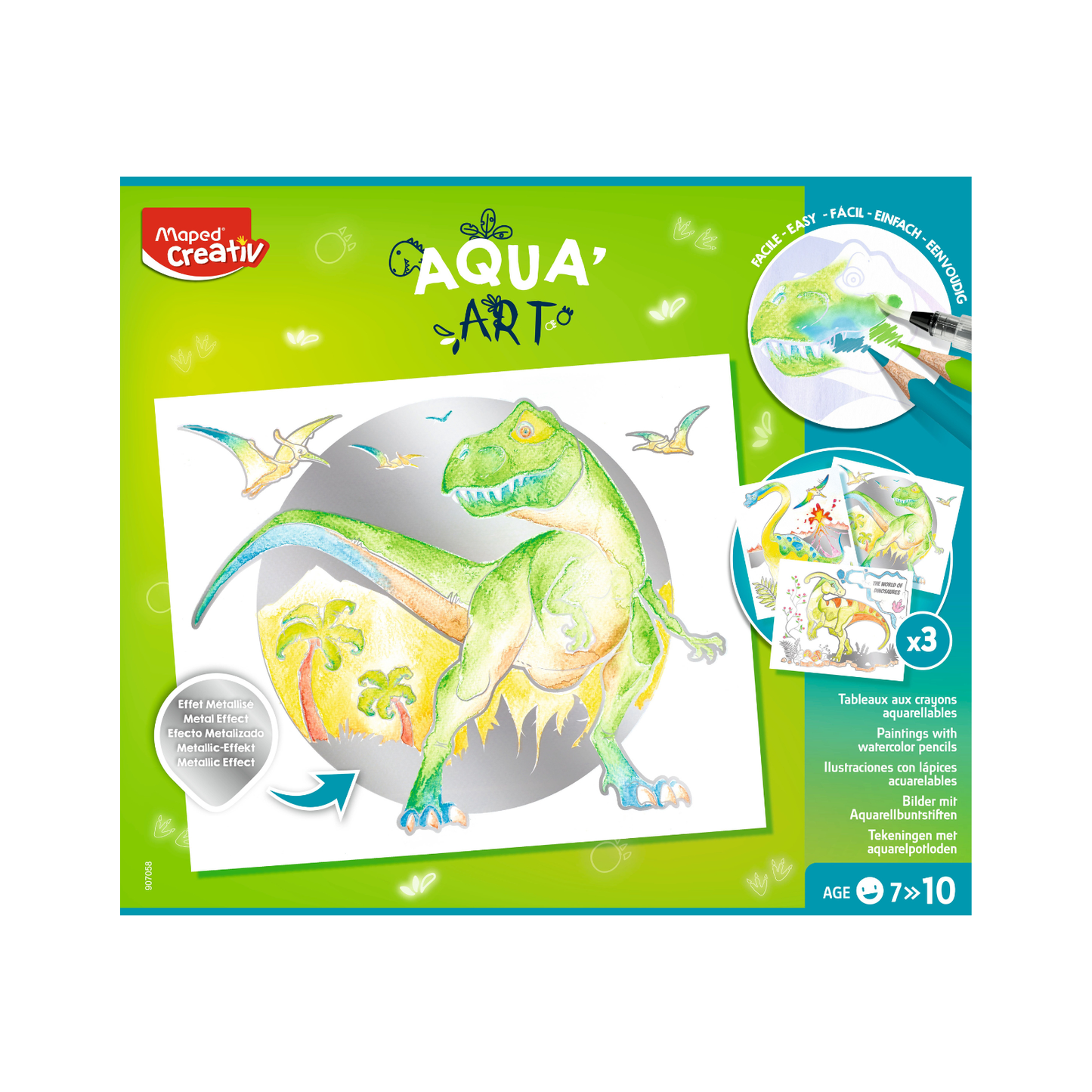 JUEGOS CREATIVOS, MAXI SET AQUA ART - DINOSAURIOS