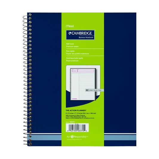 CUADERNO CAMBRIDGE (9.5 X 7-1/4) 80H