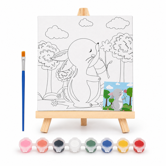 LIENZO C/DISEÑOS P/DIBUJAR + JUEGO DE TEMPERA