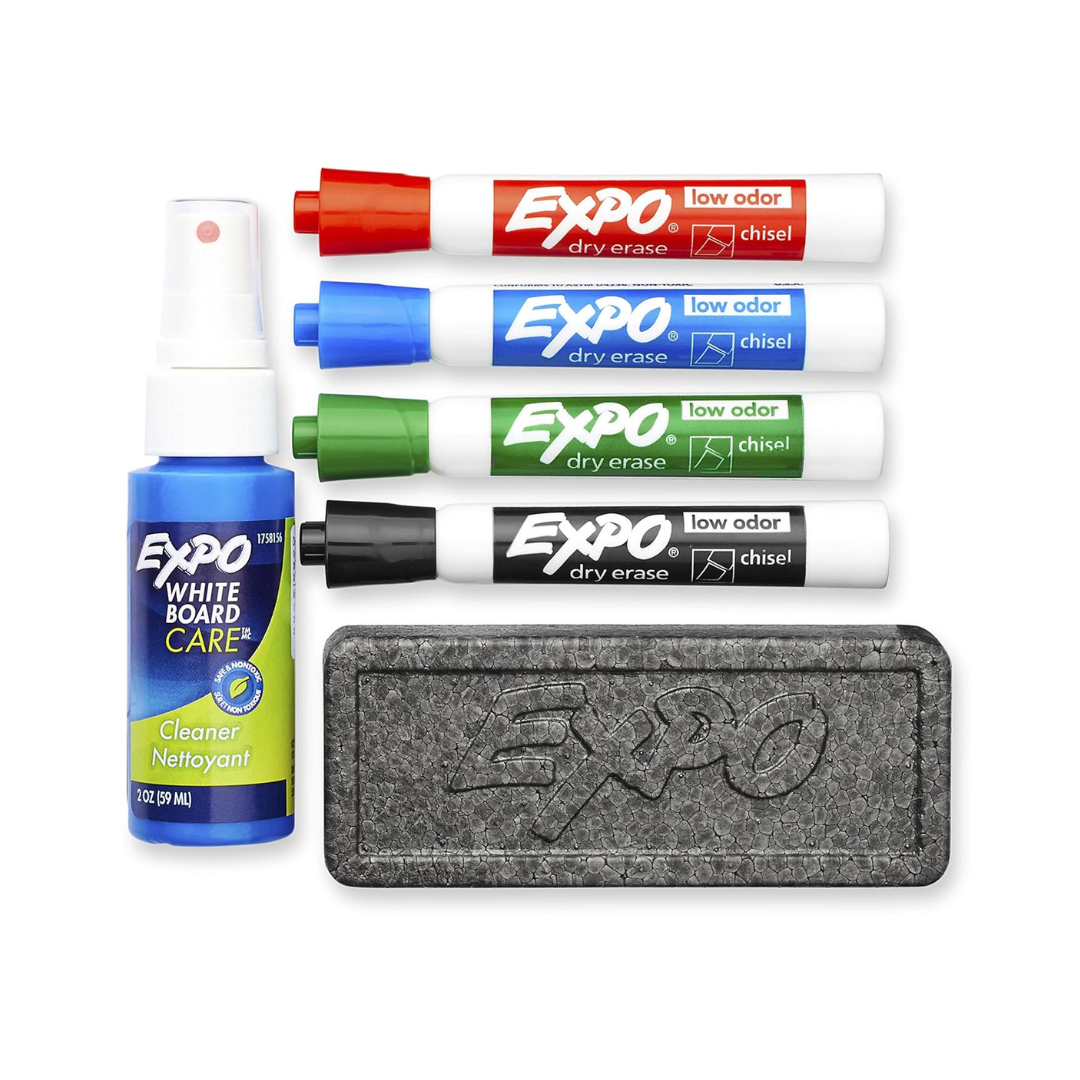 JUEGO FELPAS P/PIZARRA 4/1 EXPO C/BORRADOR Y LIQUIDO (Español)