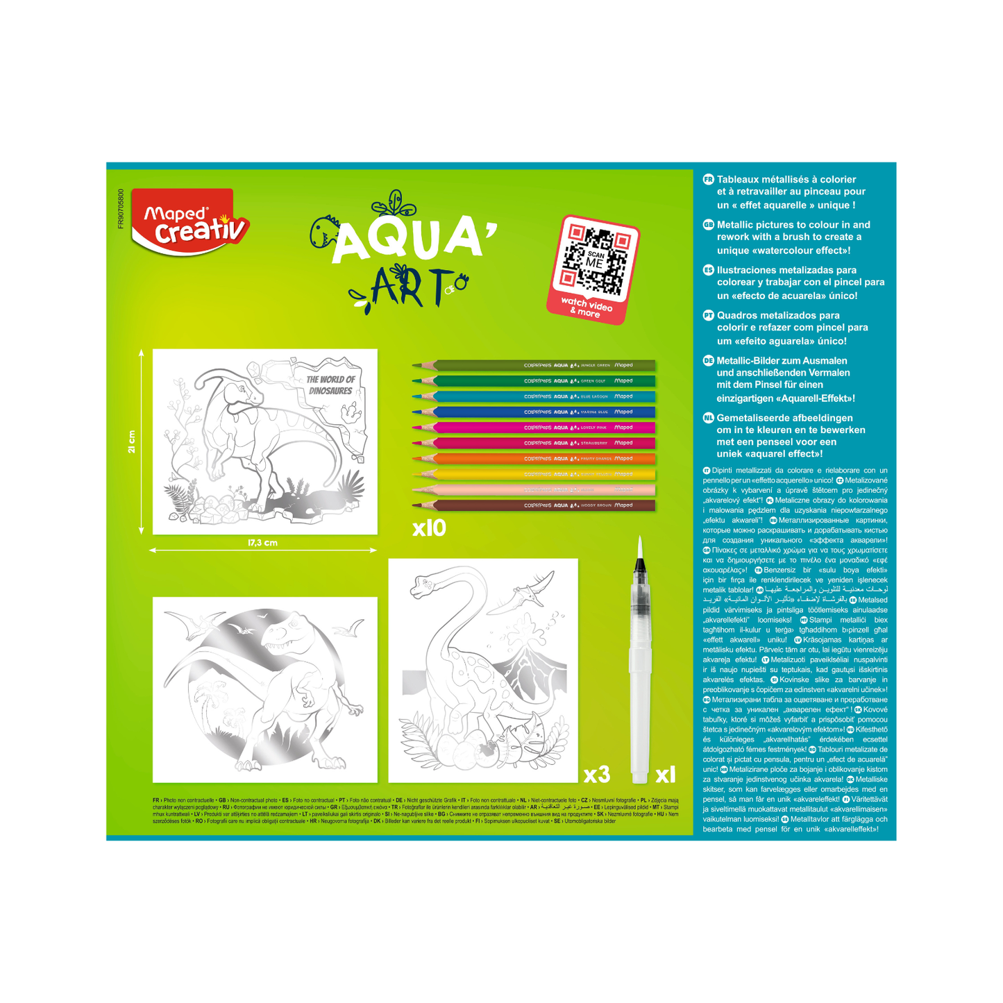 JUEGOS CREATIVOS, MAXI SET AQUA ART - DINOSAURIOS