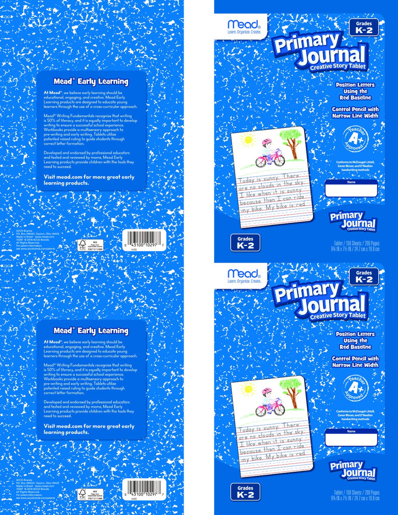 CUADERNO COSIDO 200 PAG. PRIMARY JOURNAL K2 SURTIDAS Papeleria CCC