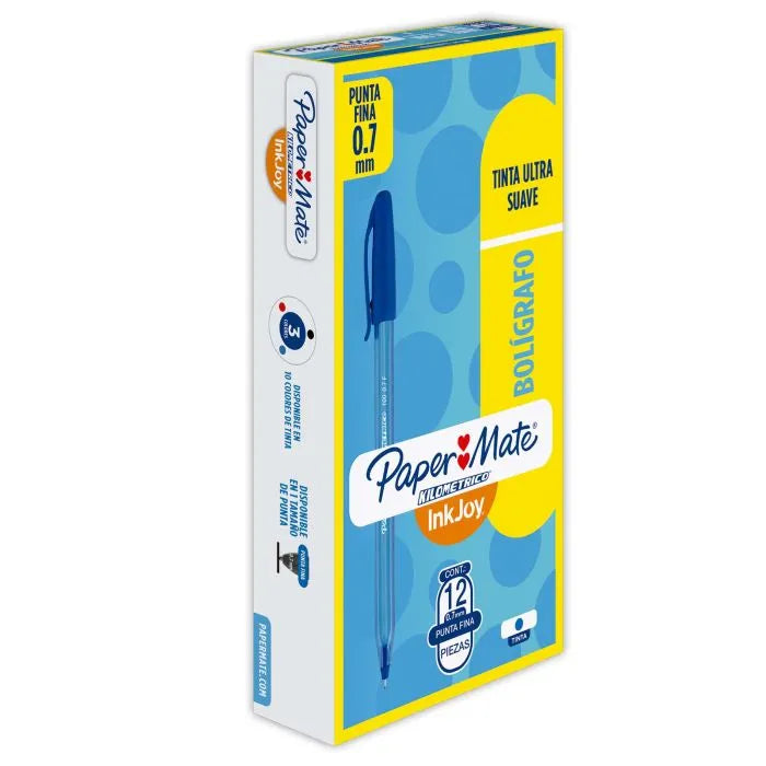 BOLIGRAFOS INKJOY 100ST AZUL 12/1 Pto. FINO (0.7mm)