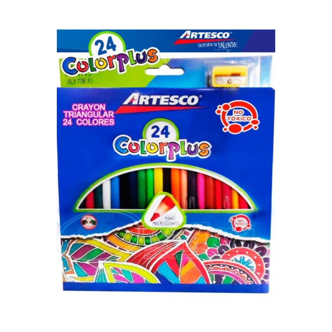 JUEGO LAPICES COLORES 24/1 LARGO + SACAPUNTAS