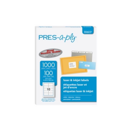 ETIQUETAS P/PRINTER LASER (8.5 X 11) 100/1