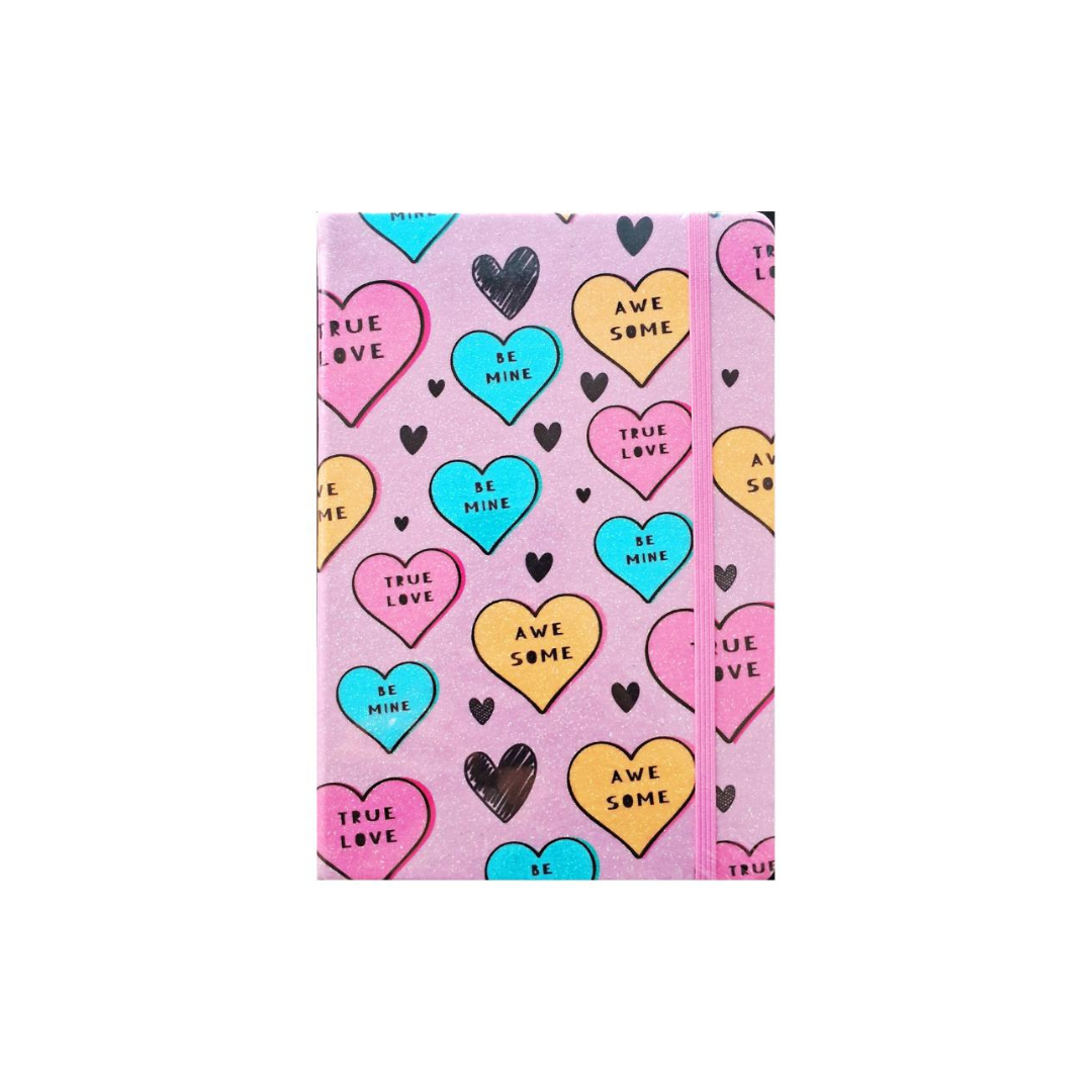 CUADERNO COSIDO C/L A5 CANDY HEARTS