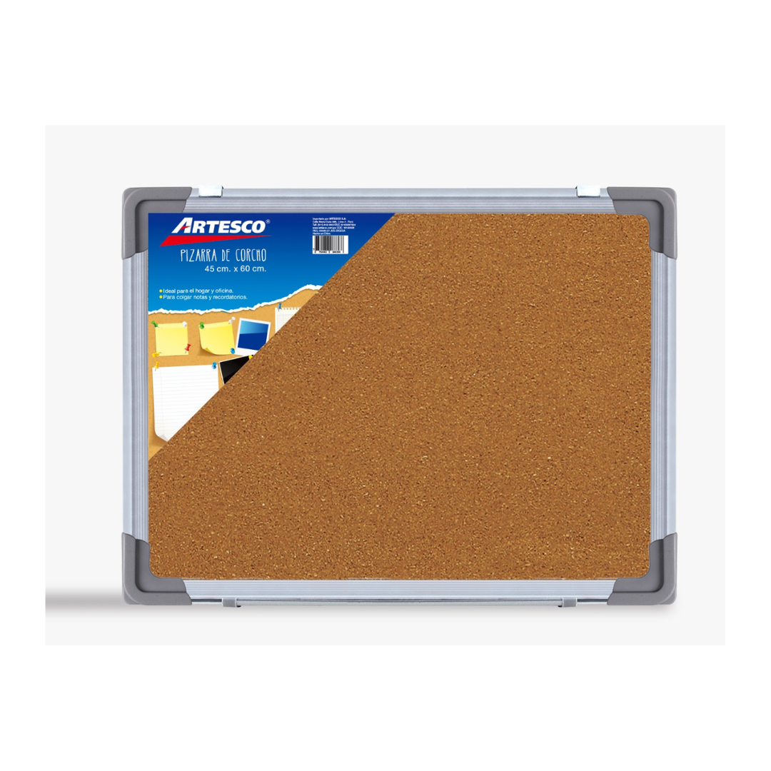 PIZARRA DE CORCHO BORDE D/METAL (45 X 60)CM/(18x24)pulg.