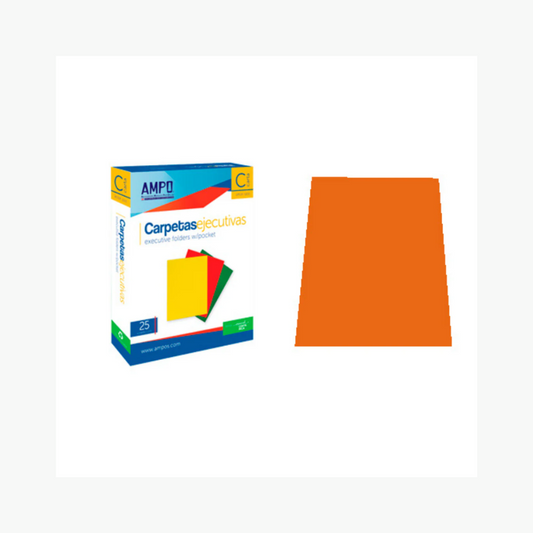FOLDERS SATINADO - LAMINADO (8.5 X 11) NARANJA