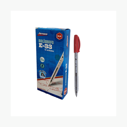 BOLIGRAFOS TINTA SECA E-33 ROJO 12/1