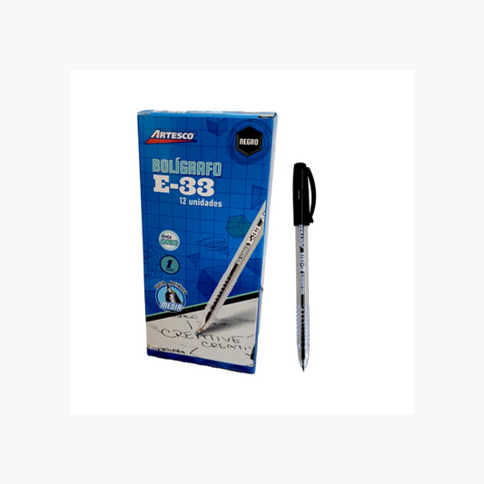 BOLIGRAFOS TINTA SECA E-33 NEGRO 12/1