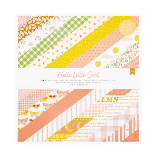 HOJAS DOBLE LADOE HELLO LTTER GIRL (12 X 12) PAD