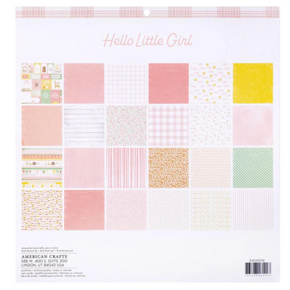 HOJAS DOBLE LADOE HELLO LTTER GIRL (12 X 12) PAD