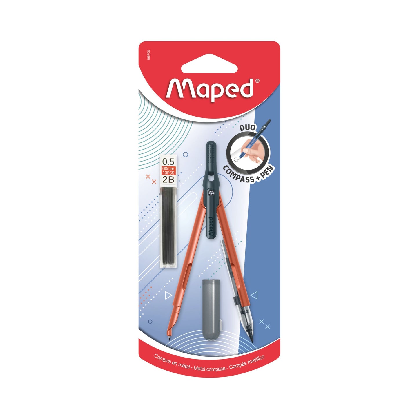 COMPAS DUO ERGONOMICO C/MINAS BLISTER