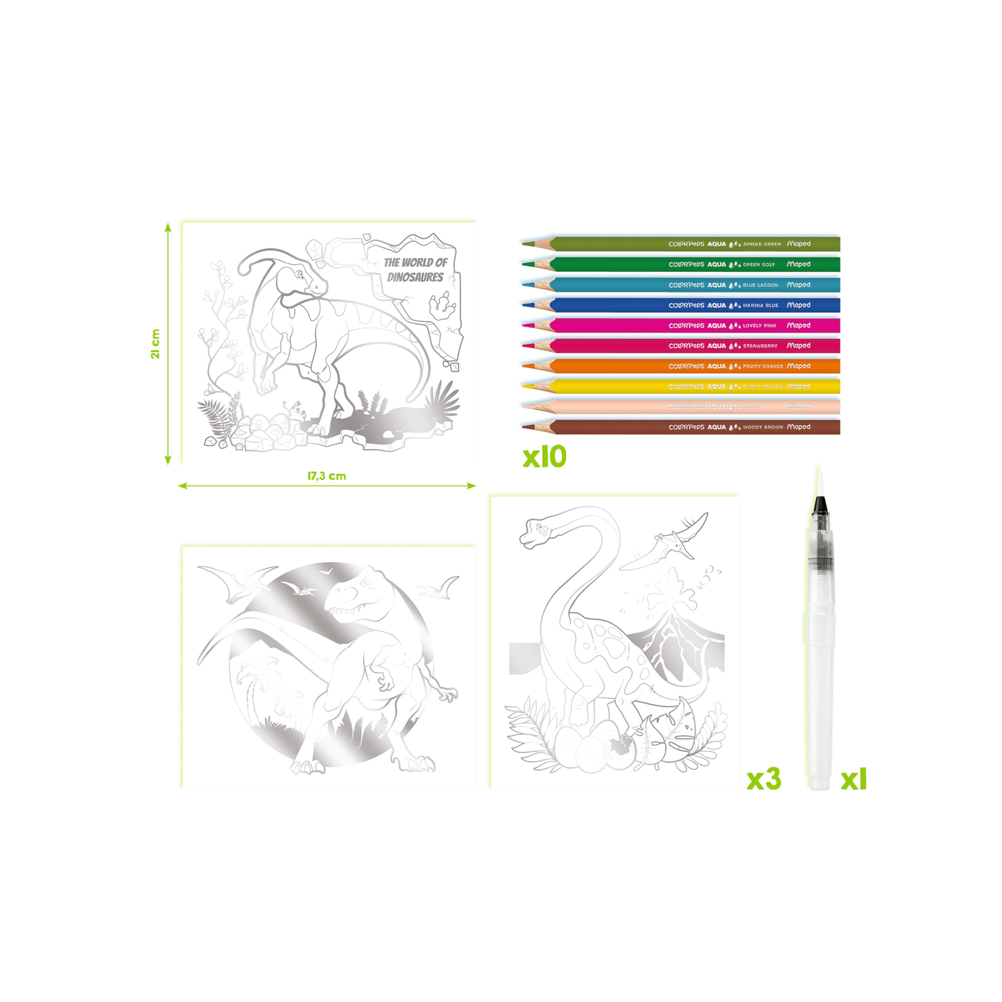 JUEGOS CREATIVOS, MAXI SET AQUA ART - DINOSAURIOS