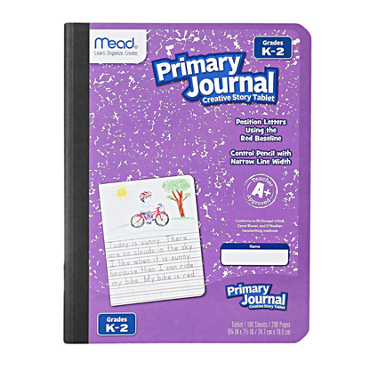 CUADERNO COSIDO 200 PAG. PRIMARY JOURNAL K-2 SURTIDAS