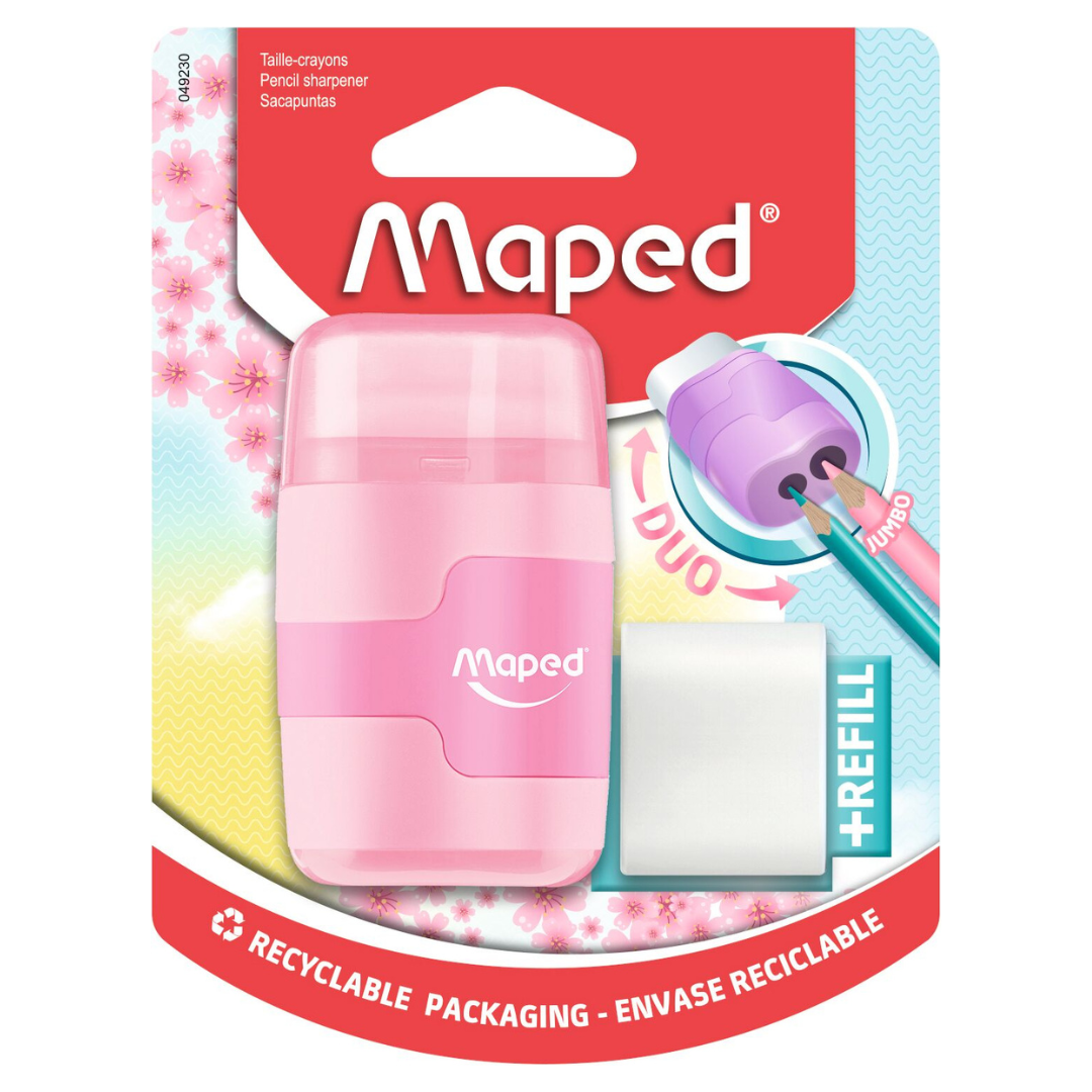 SACAPUNTAS C/GOMAS CONNECT 20 COL. PASTEL BLISTER
