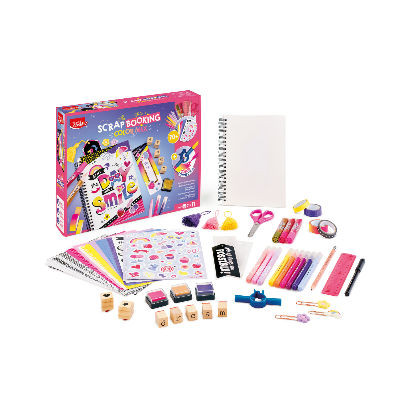 JUEGOS CREATIVOS, CAJITA SCRAPBOOKING - COLOR MIX