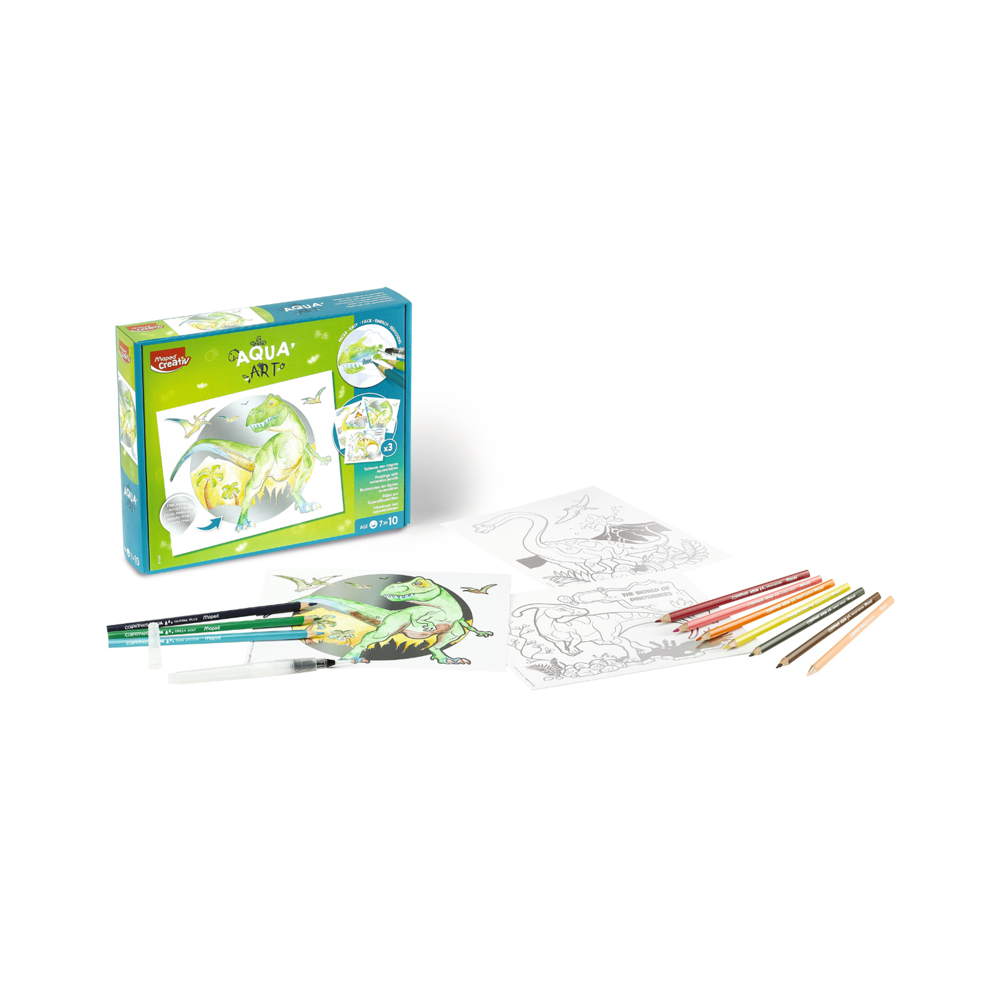 JUEGOS CREATIVOS, MAXI SET AQUA ART - DINOSAURIOS