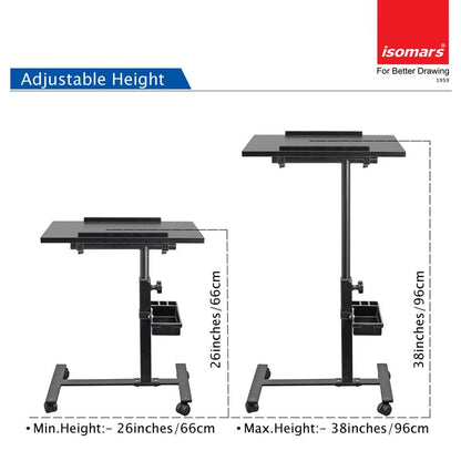 MESA P/LAPTOP AJUSTABLE (20"x14") TOPE DE MADERA BASE DE METAL