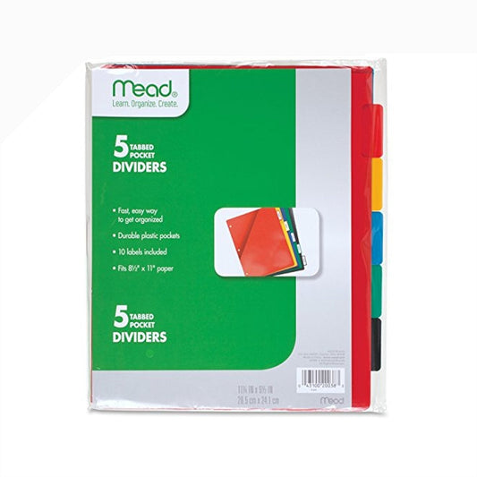 SEPARADORES P/CARPETAS PLASTICO 5/1