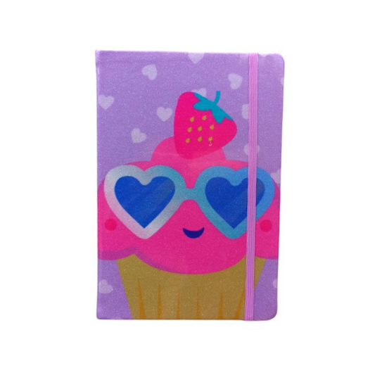 LIBRETAS P/NOTAS C/L A5 GLITTER CUPCAKE