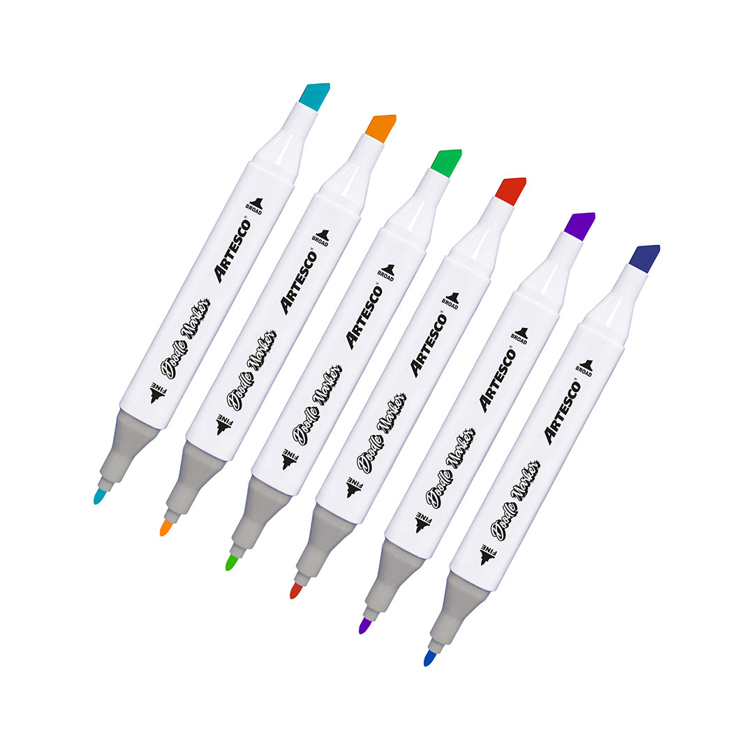 MARCADORES DOBLE P. DOODLE A BASE DE ALCOHOL 80/1 Caja Plastica
