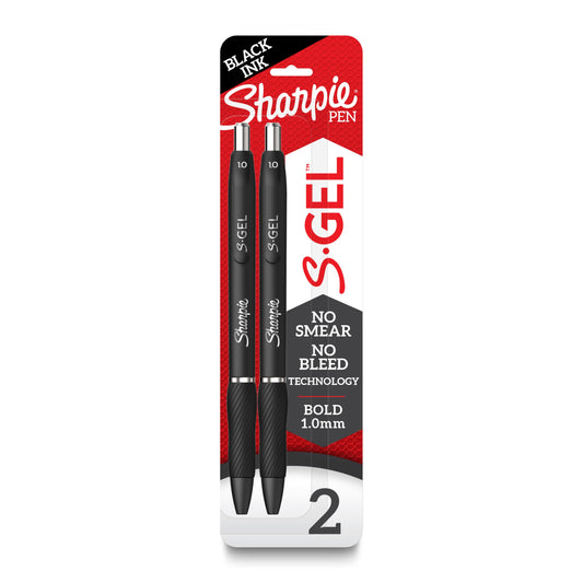 BOLIGRAFOS SHARPIE RT 1.0MM S-GEL 2/1 NEGRO