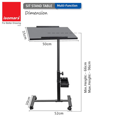 MESA P/LAPTOP AJUSTABLE (20"x14") TOPE DE MADERA BASE DE METAL