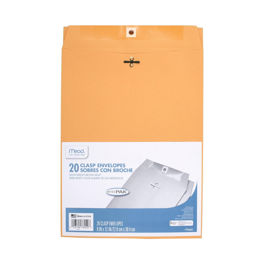 SOBRES MANILA ( 9 X 12) 20/1 C/BROCHE