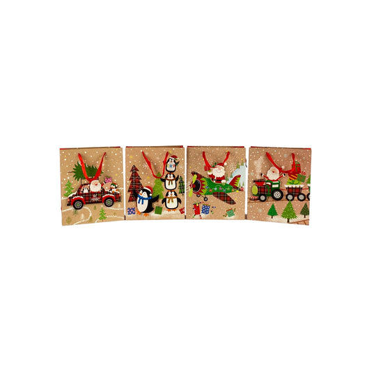 FUNDAS P/REGALO XMAS PLANE (26X32X10) NAVIDEÑA