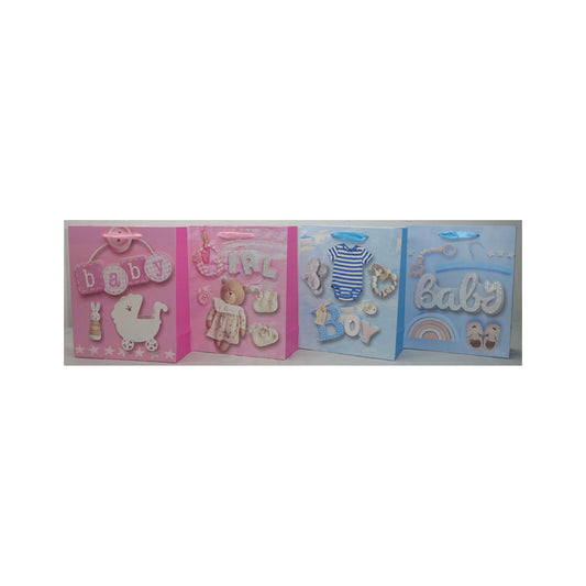 FUNDAS P/REGALO EN 3D GLITTER RIBBON (23.5x19.5x8)