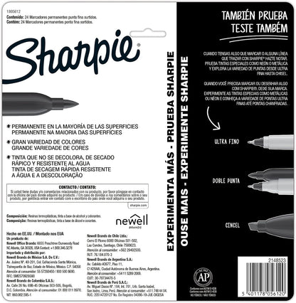JUEGO DE FELPAS PERMANENTE SHARPIE FINA 24/1 SURT. BL
