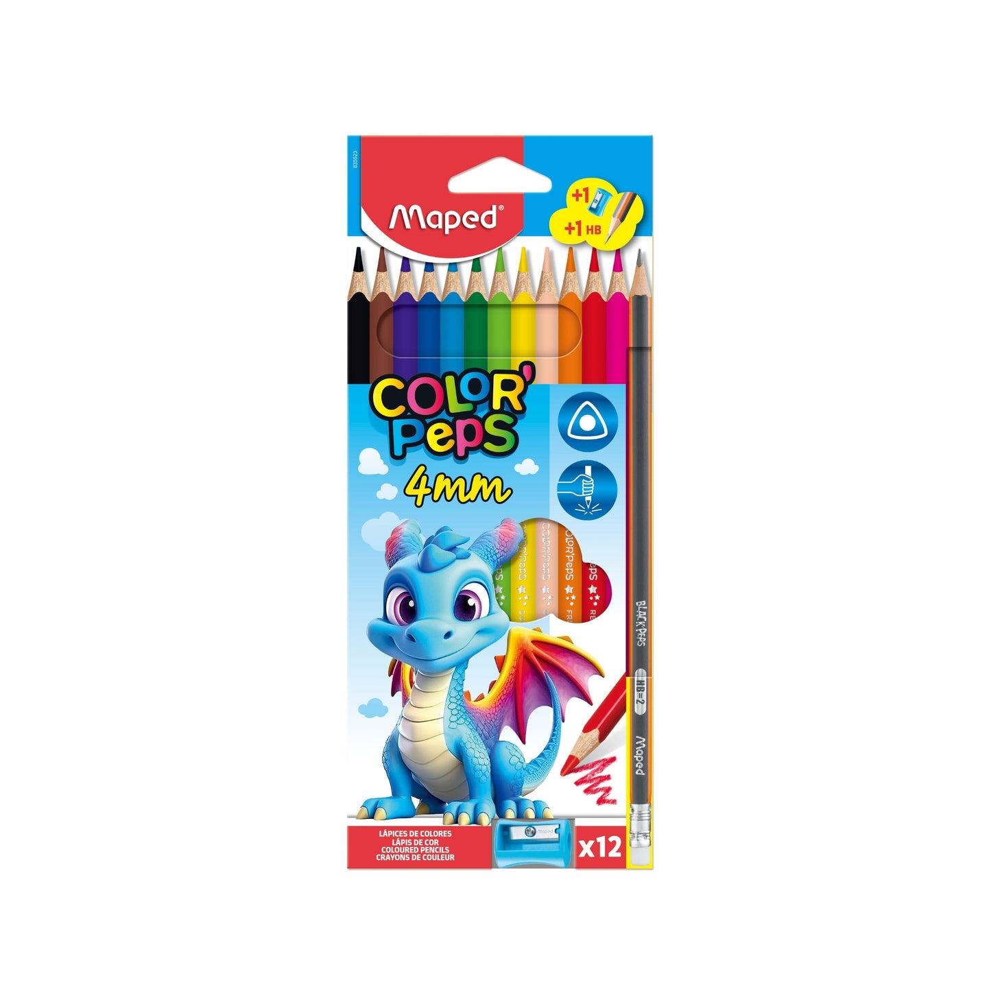 JUEGO DE LAPICES DE COLORES  COLORPEPS 4MM 12/1