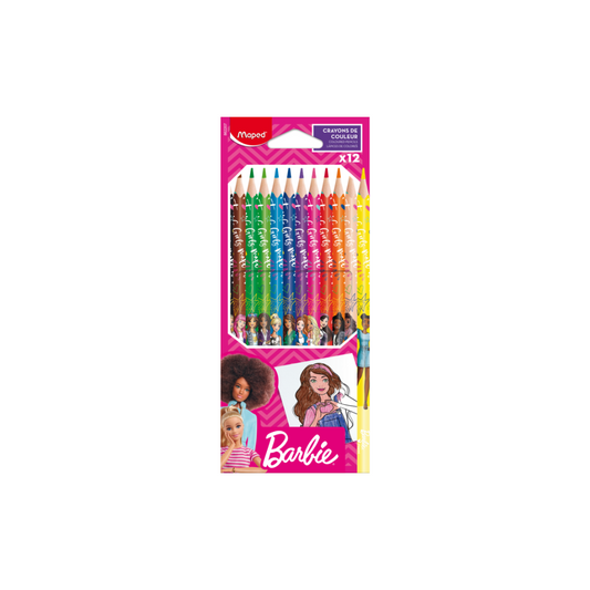 JUEGO DE LAPICES DE COLORES BARBIE 12/1