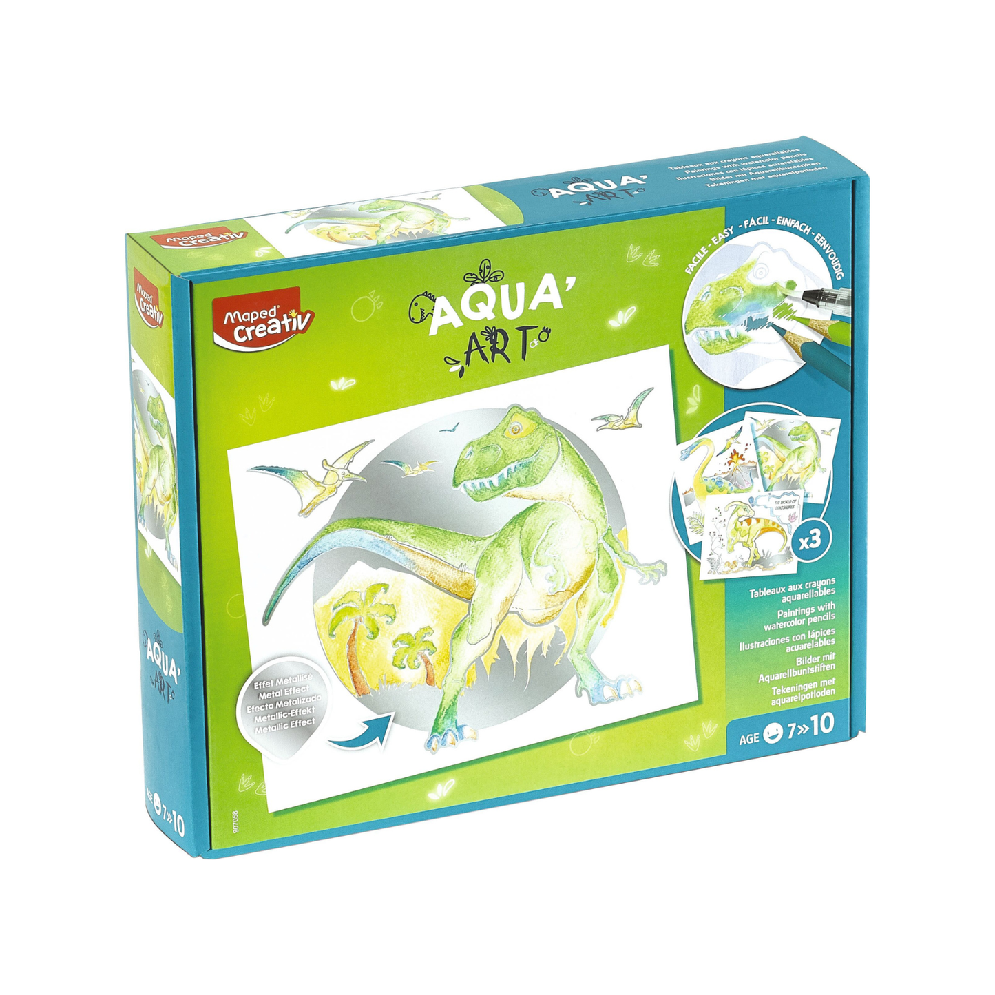 JUEGOS CREATIVOS, MAXI SET AQUA ART - DINOSAURIOS