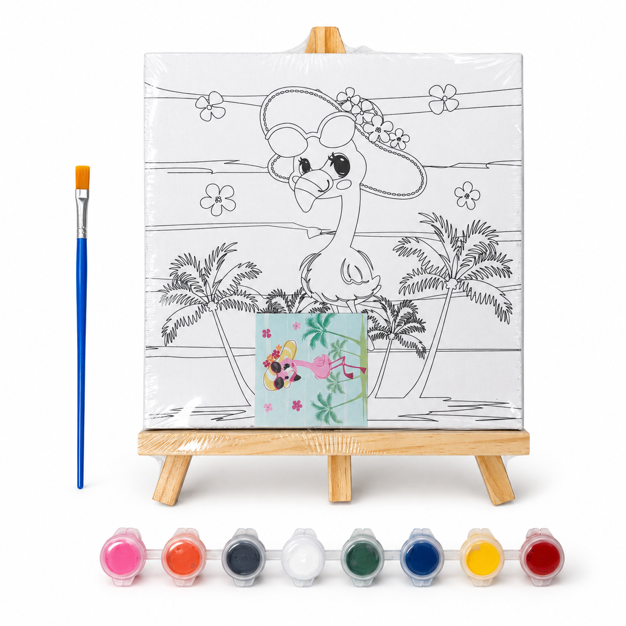 LIENZO C/DISEÑOS P/DIBUJAR + JUEGO DE TEMPERA