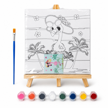 LIENZO C/DISEÑOS P/DIBUJAR + JUEGO DE TEMPERA