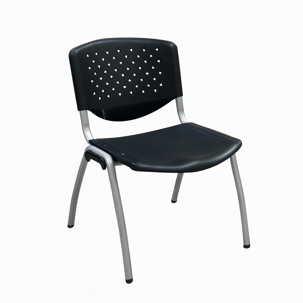 SILLA P/VISITANTE TABULAR DE MALLA  NEGRA Espaldar plástico