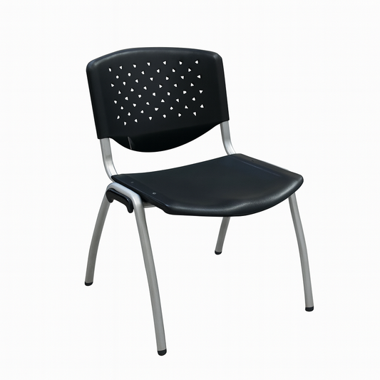 SILLA P/VISITANTE TABULAR DE MALLA  NEGRA Espaldar plástico