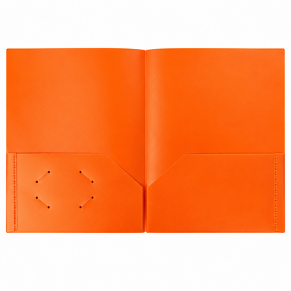 FOLDERS PLASTICOS C/BOLSILLOS NARANJA