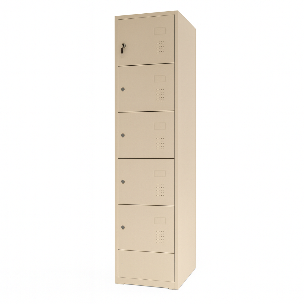 LOCKER FAMILIA SATURNO C/LLAVE C/6 P. (15x73x15) CREMA