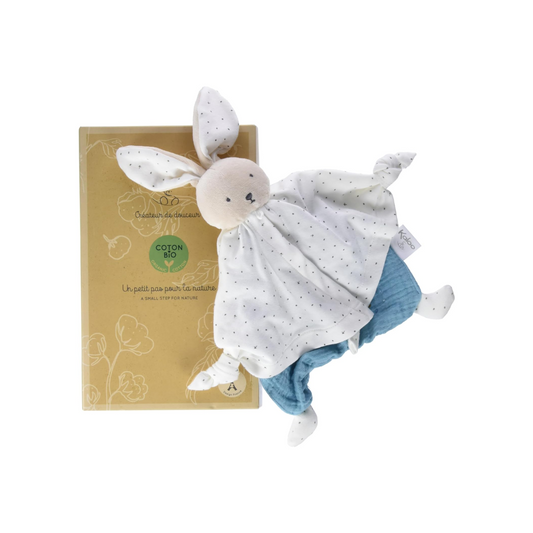 PELUCHE DE ALGODON ORGANICO CONEJO AZUL DOUDOU