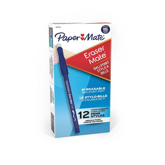 BOLIGRAFOS BORRABLES (ERASER) MATE 12/1 AZUL MED.