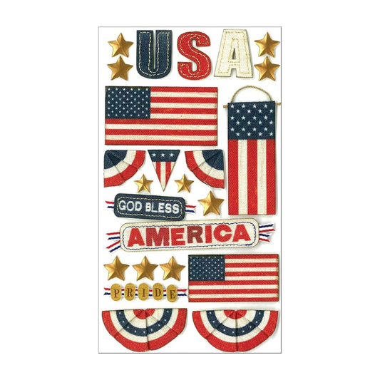ETIQUETAS ADHESIVAS GOD BLESS AMERICA