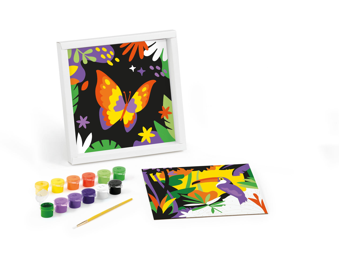 JUEGOS CREATIVOS, PAINT E Y NUMBER JUNGLE PAROT/BUTTLERFLY