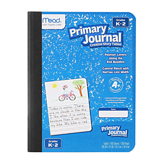 CUADERNO COSIDO 200 PAG. PRIMARY JOURNAL K-2 SURTIDAS