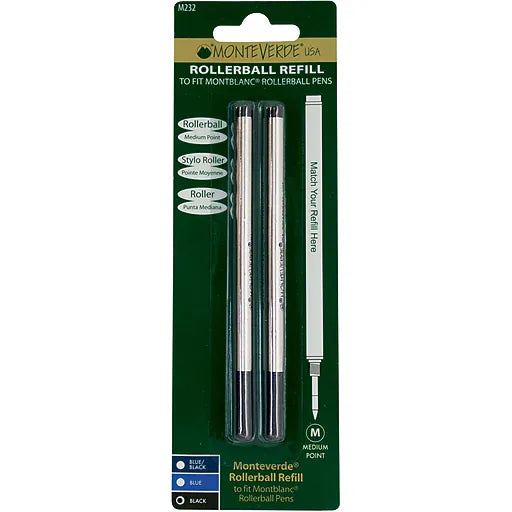 REPUESTOS P/BOLIGRAFOS Montblanc 2/1 NEGRO MED. BLISTER