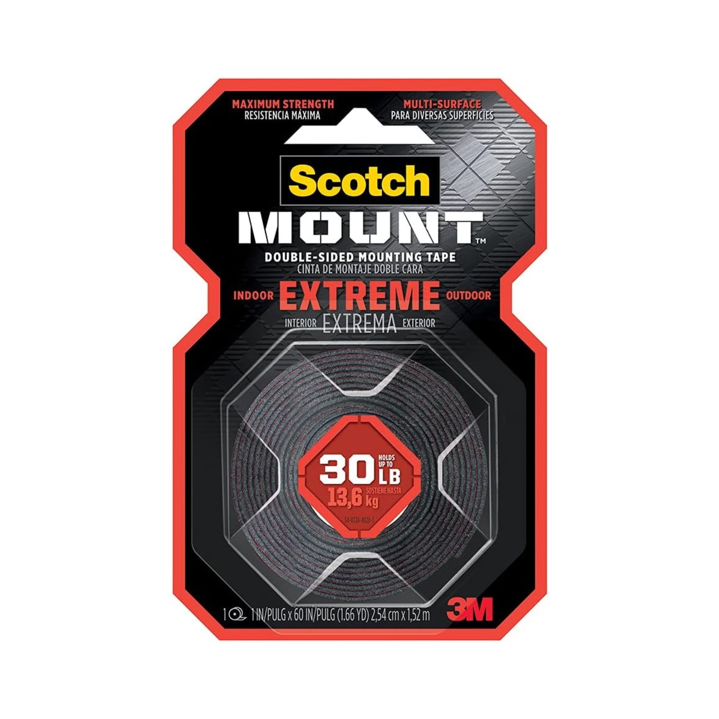 CINTAS PEGANTE DOBLE CARA (1 X 60pulg) EXTREME 30 lib.